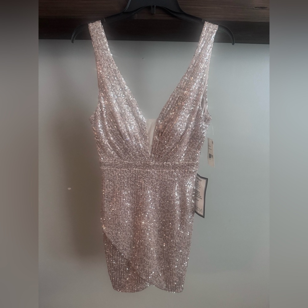 Crystal Doll Glittering Gold Mini Dress